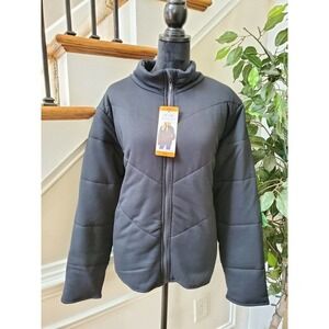 Three Dots Women's Black Polyester Long Sleeve Full Zip Front Casual Jacket 2XL